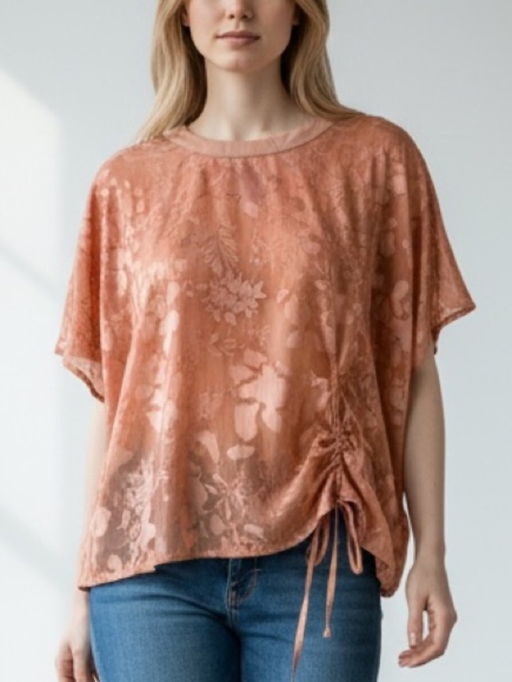 Gold Hawk silk Burnout blouse